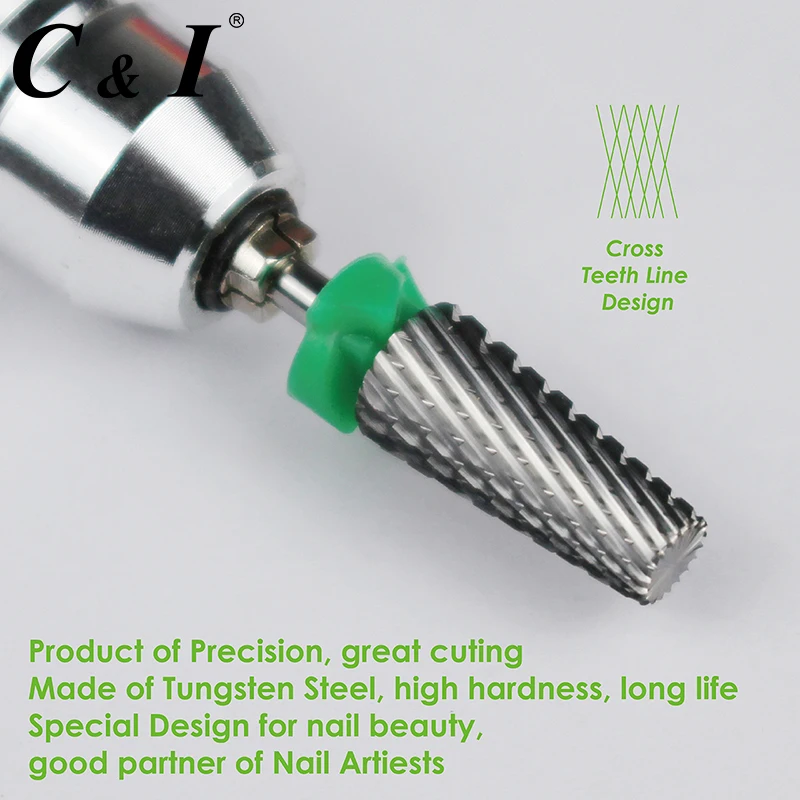 5 in 1 Nail Drill Bit, Cross Teeth Edition, Size Coarse-C, Multi-function Nail Drill for Electric Nail Drill Machines