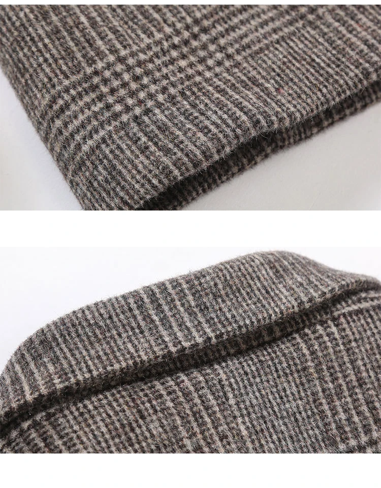 Зима длинный плотный теплый мужской Тренч отличное качество Slim Fit мужское шерстяное пальто