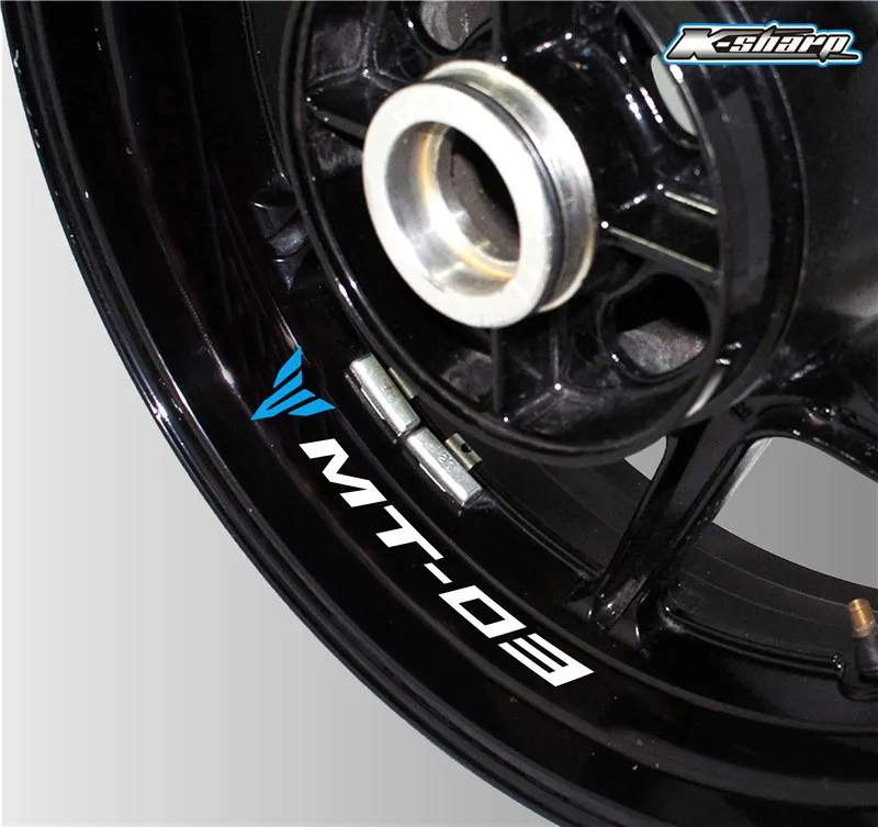 K-LQT-MT03-08 Moto rcycle светоотражающий обод логотип наклейка декоративное Колесо Водонепроницаемый обод шины для YAMAHA mt 03 MT-03 mt-03 логотип обод мото наклейка - Цвет: K-LQT-MT03-08