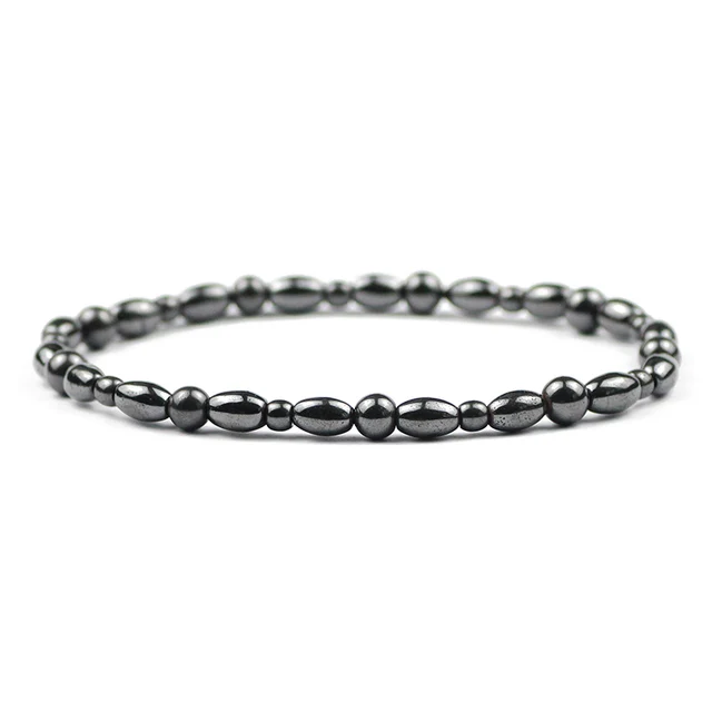 Fashion Energy Hematite Magnetic Bracelets Men Nature Silver color Hematite Charm Bracelets for Women High Polish Energy Jewelry 4