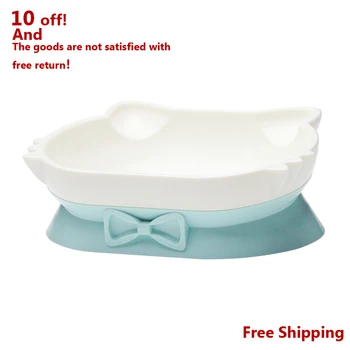 

Explosive Cat Double Bowl Cat Bowl Dog Bowl Transparent AS Material Non-slip Food Bowl With Protection Cervical cat products