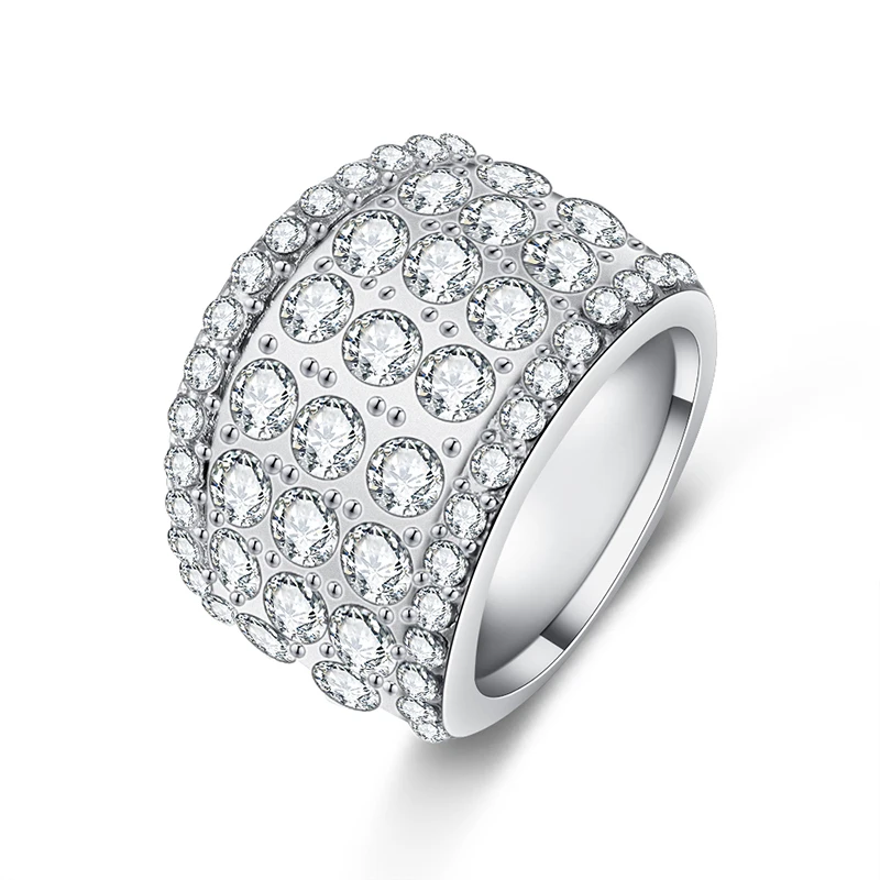 cNew Exquisite Fashion Jewelry Hot Sale Platinum Black Petal Diamond Zircon Ring