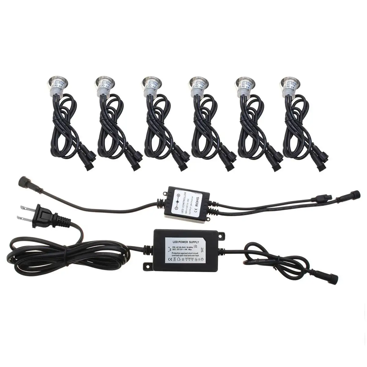 Luzes do Convés Decoração da Lâmpada para Jardim Subterrâneo à Prova Levaram Smd3030 Outdoor Caminho d' Água Holofotes ue Eua Plug 6 Pçs - Set 4 SMD3030 Decoração Da Lâmpada para Jardim Outdoor