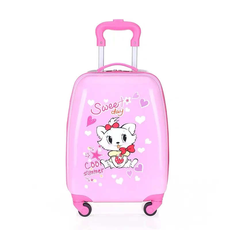 Rolling Luggage 16/18 Inch Kids Cartoon Rolling Luggage Children Travel Suitcase on Wheel Trolley Luggage Carry-ons Hardside Bag for Kid Gift - Цвет: Rolling Luggage
