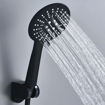 

Water Saving Shower Head High Pressure Bathroom Three-Speed Switch Bath Sprayer Hand Shower Nozzle Black