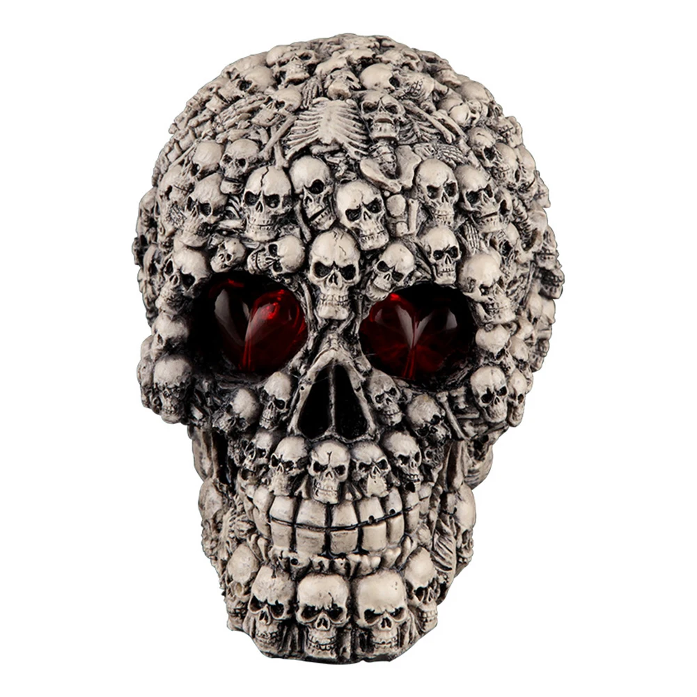 

Skull Shape Toy Electronics Led Resin Halloween Decoration Night Lamp Party Glowing Easy Use Festival Game Prop Realistic