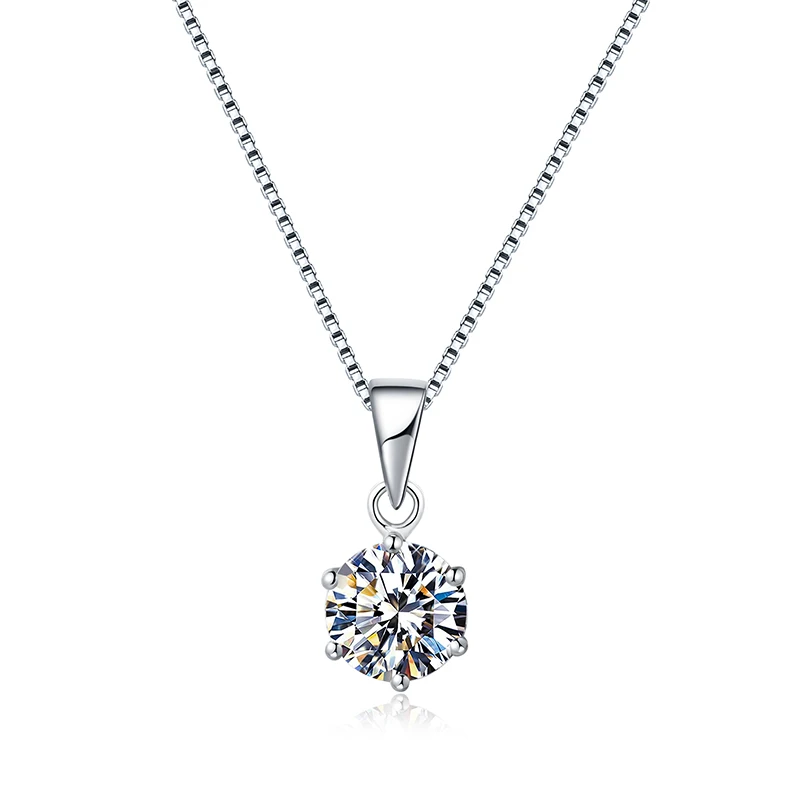 BOEYCJR 925 серебро 0.5ct/1ct/2ct F цвет Moissanite VVS помолвка элегантная Свадебная подвеска, ожерелье для женщин Подарок на годовщину