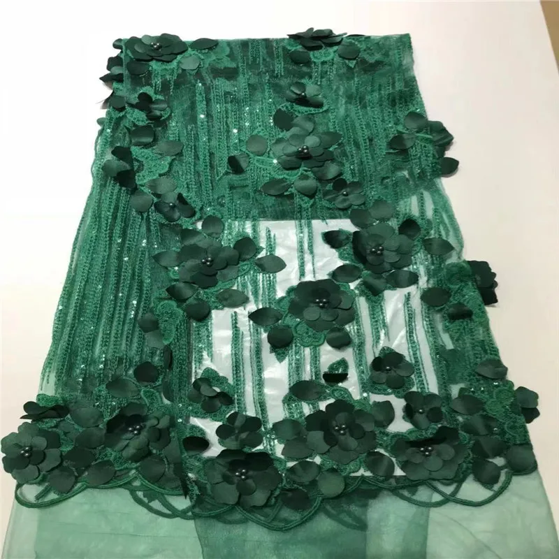 

NEW Green Lace Fabric African Lace Fabric 2020 high quality lace Beaded French Nigerian Lace Fabrics 3D Lace 5 yards a lot