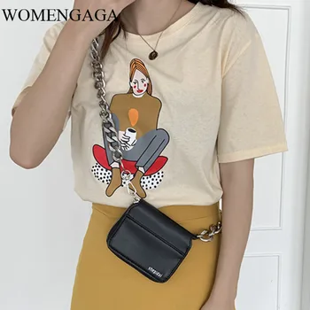 

2020 Spring Summer Stylish Black White Colr Single Wide Chain Zipper PU Leather Small Messenger Bag All Match W007