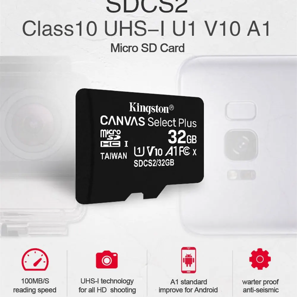 Kingston микро Флэшка карта класса 10 16 ГБ 32 64 Гб 128 памяти C10 мини SD SDHC SDXC TF C4 8 для