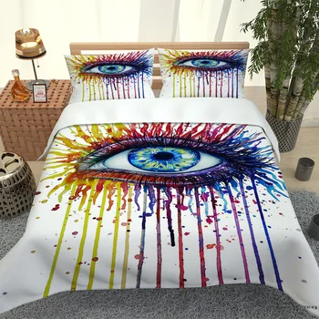 

2020 Hot Style Bedding Set 3d Digital Eye Pattern 2/3pcs Duvet Cover Set Single Twin Double Full Queen King Bedding