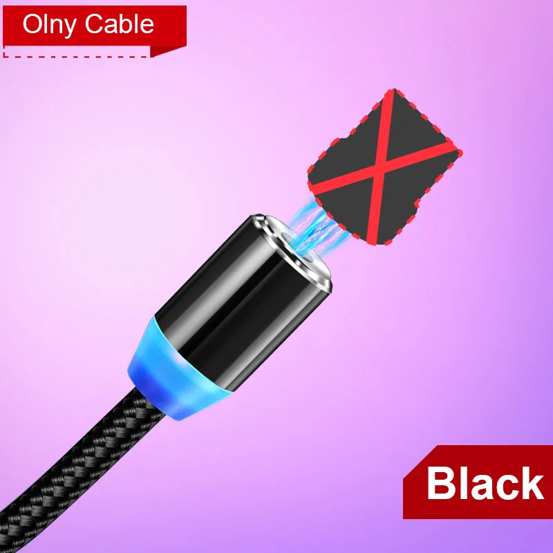 Магнитный кабель Олаф usb type C/Micro usb кабель для iphone XR 7 Xiaomi быстрое зарядное устройство кабель Microusb Кабели для мобильных телефонов USB C шнур - Цвет: Black Cable No plug