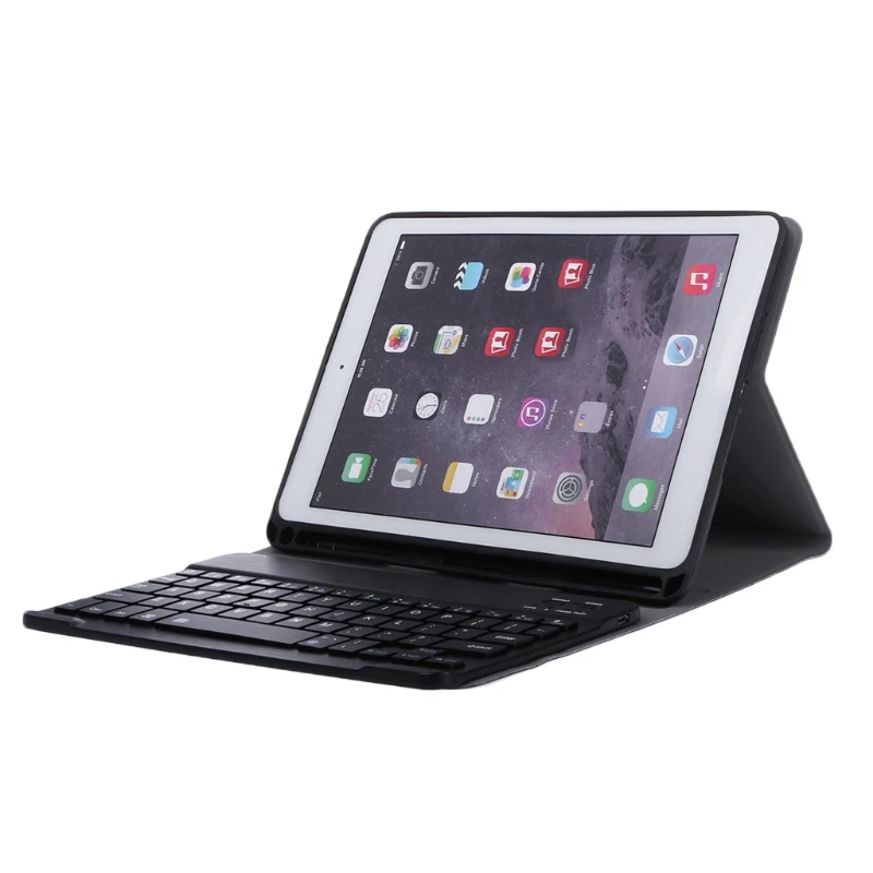 Съемная Bluetooth клавиатура Folio Stand Обложка карандаш держатель для iPad 9,7