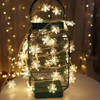

6m 40 LED Snowflake Snowflake Star Fairy String Lights Christmas Decorations for Home New Year Garlands Noel Christmas Pendants
