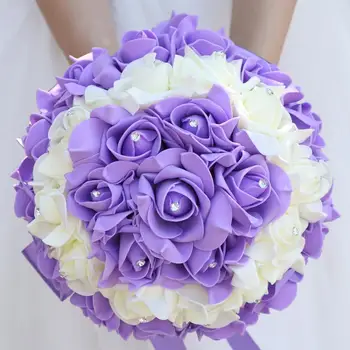 

Handmade Artifical Flowers PE Bouquet Diamond Wedding Decoration Of Bride Bridesmaid Wedding Hand Holding Bouquet Party Z51