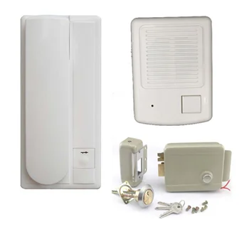 

Wired Audio Doorphone+Lock, Home Security Intercom System Doorbell w/t Intercom & Unlocking Functions 300m distance