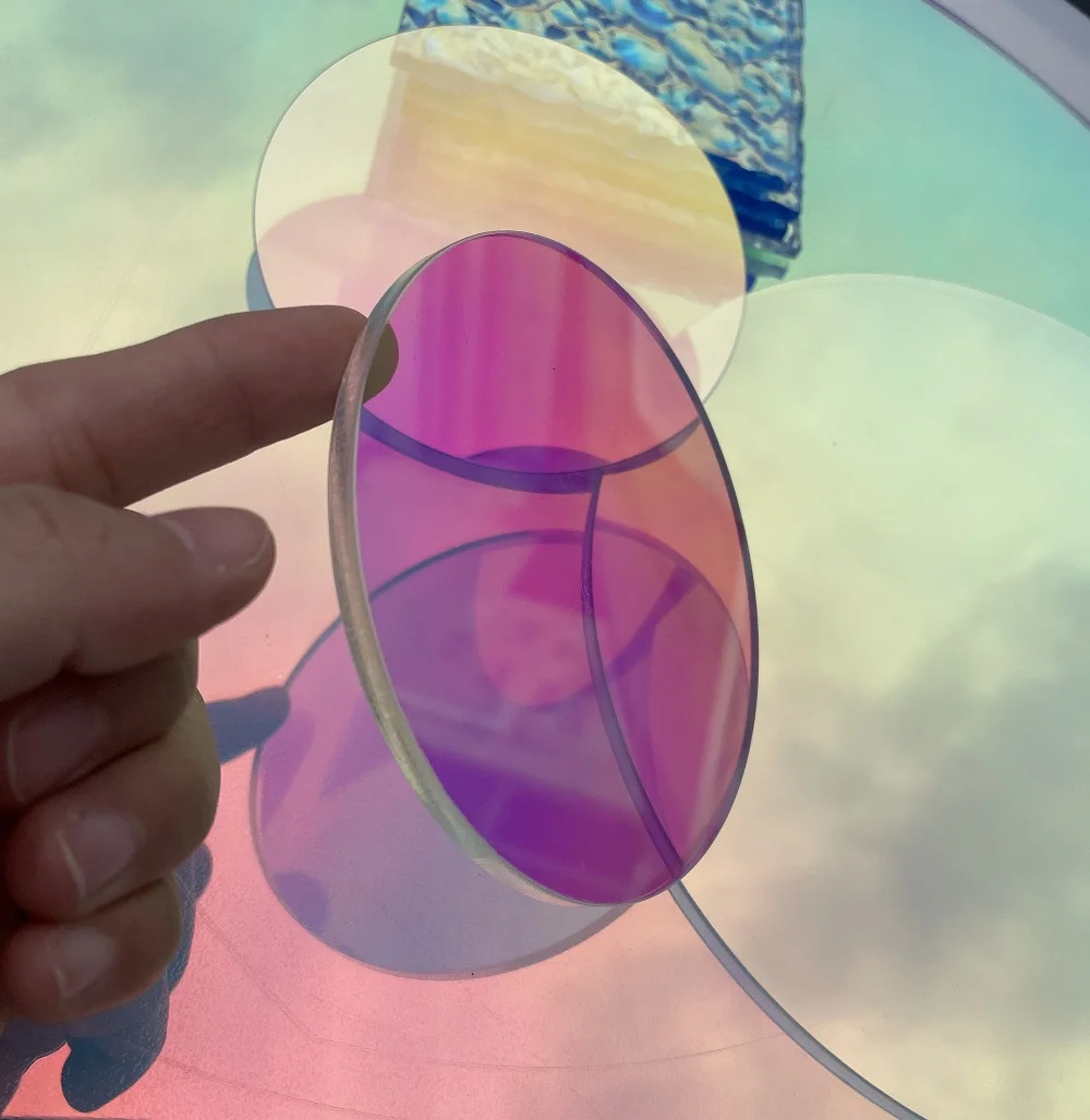 Round Shape Laser Plexiglass Rainbow Board Acrylic (PMMA) Iridescent/Radiant Circle Oргстекло For Advertising/Desk Decorate | Дом и
