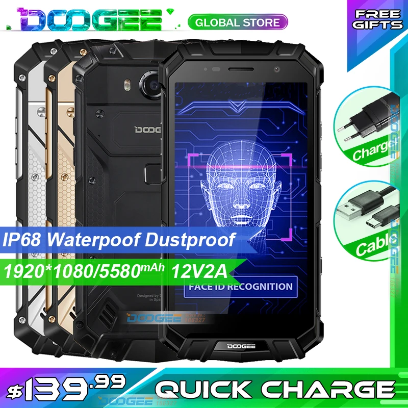 DOOGEE S60 LITE 4GB 32GB Rugged-Phone 4gbb NFC Adaptive Fast Charge Wireless Charging