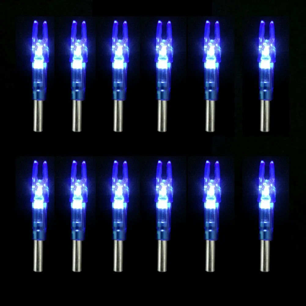 Archery arrows 12Pcs Automatic LED Lighted Nocks 6.2mm Arrow Nock Tail For Hunting Arrow Shaft Accessories