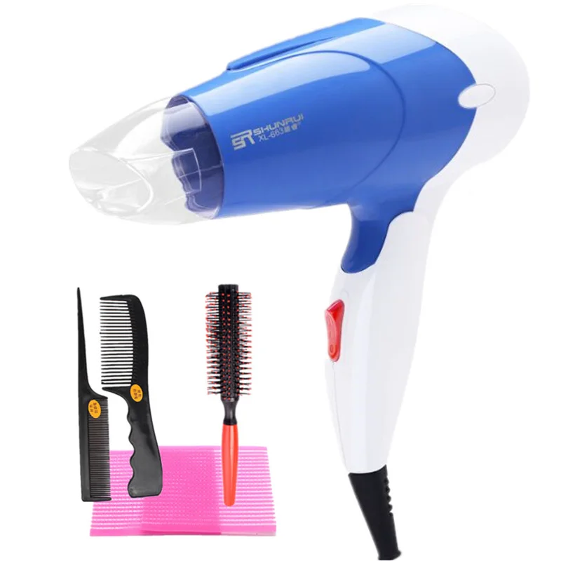Foldable Handle Hair Dryer Portable Travel Dryer Professional Electric Hair Dryers 1300W Small Hair Salon Equipment Tools 40D - Цвет: blue