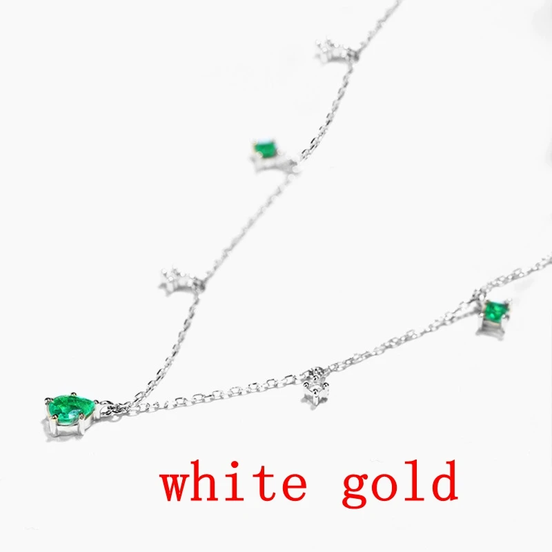 18k White gold HELON Твердые из 18-ти кратного желтого золота AU750 SI/ч Природные Алмазы Цепочки и ожерелья с подвесками Мода классическая цепочка с подвесками, подарок, ювелирное изделие Цепочки и ожерелья - Цвет камня: 18k White gold