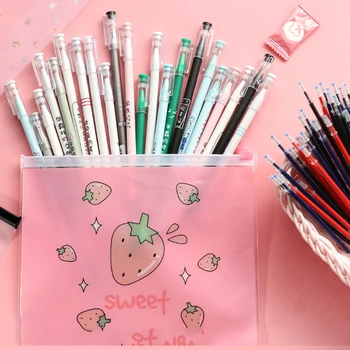 

20pcs/set Gel Pen Set + 1 Pencil Case 30 Refills Kawaii Unicorn Office School Supplies Student Stationery Set Back To School
