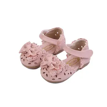 

Newest Summer Kids Shoes 2020 Fashion Leathers Sweet Children Sandals For Girls Toddler Baby Breathable Hoolow Out Bow Shoes