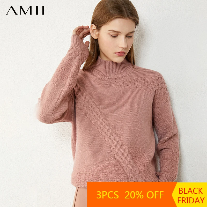 Amii Minimalism Winter Sweaters For Women Fashion