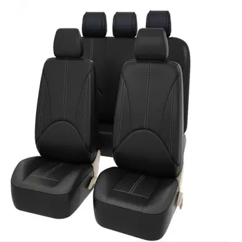 

9pcs/Set Fashion PU Leather Car Seat Covers Dustproof Seat Protectors Universal Full Seat Covers for Auto Cars