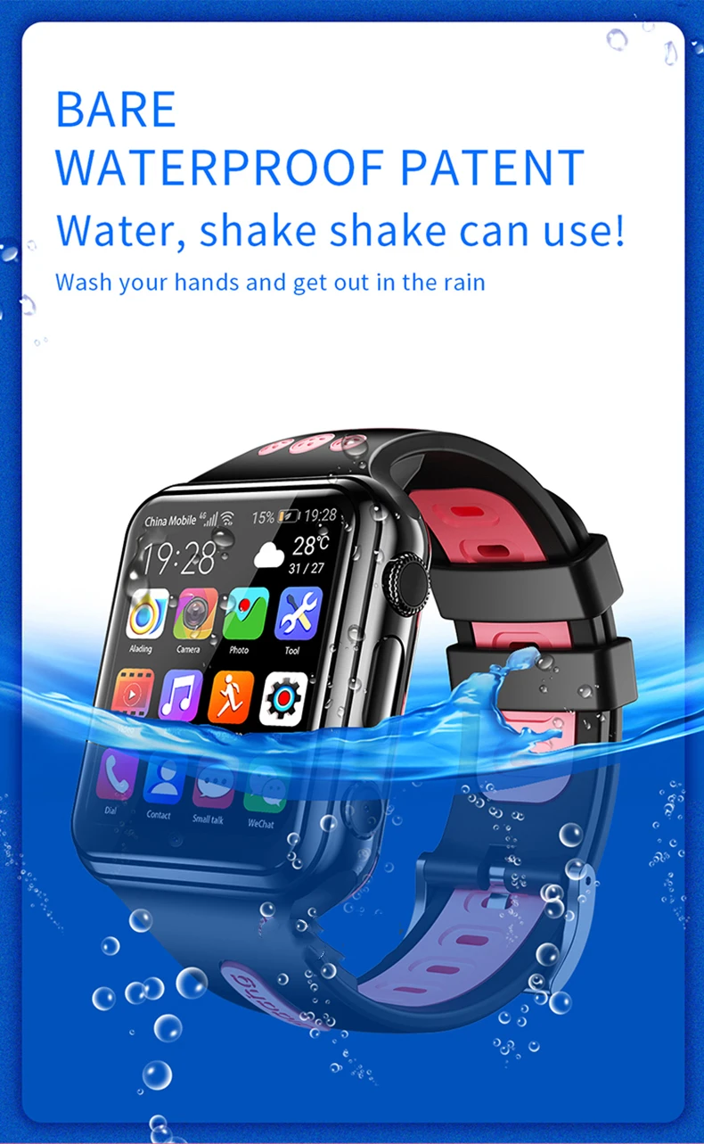 Smart 4G Remote Camera GPS WI-FI Child Student Whatsapp Google Play Smartwatch Video Call Monitor Tracker Location Phone Watch