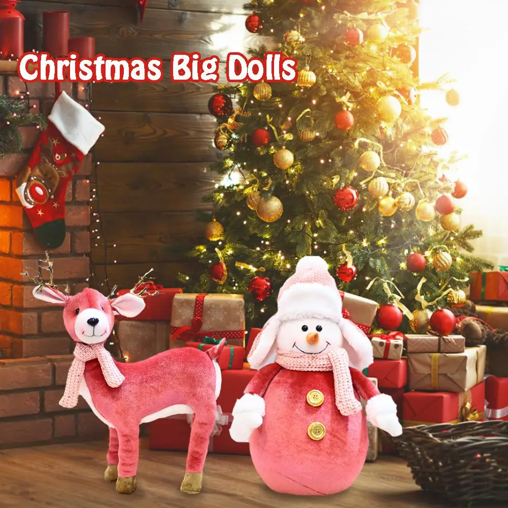 Рождественские украшения Рождественский подарок, снеговик, игрушка, кукла, висячие украшения для дома, розовый цвет