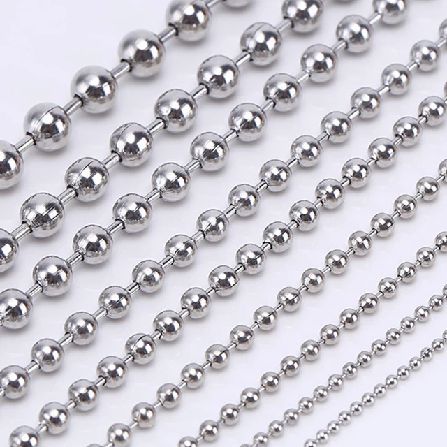 10m/Roll Dia 1.5/2/ 2.4mm Connectors Beaded Ball Chain Bulk Stainless Steel Jewelry  Chains for Necklaces Jewelry Making Supplies - AliExpress
