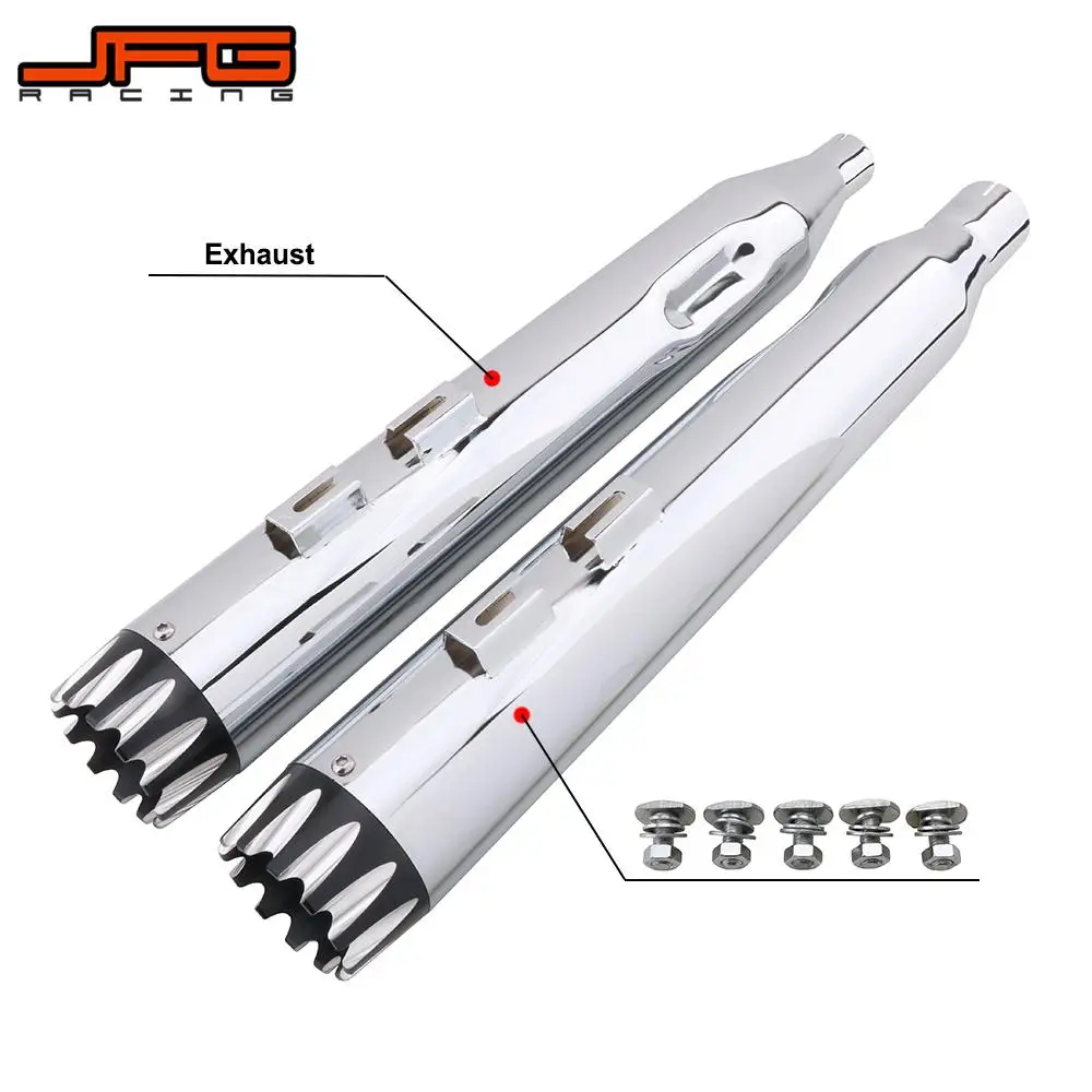 Motorcycle 4\ Exhaust Pipes Mufflers Slip-On For Harley 2017 2018 2019 Touring Models Street Electra Road Glide Road King Ultra Motorcycle 4\ Exhaust Pipes Mufflers Slip-On For Harley 2017 2018 2019 Touring Models Street Electra Road Glide Road King Ultra
