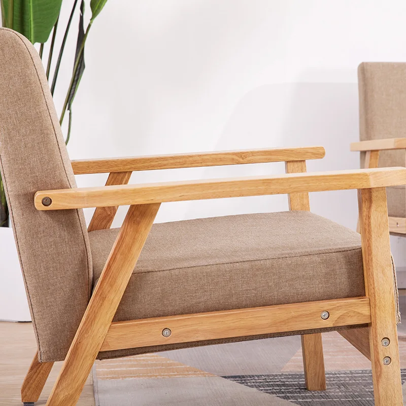 Solid wood Sofa Chair Café Sofa bedroom living room balcony lazy chair leisure fabric home sofa leisure sofa Solid wood Sofa Chair Café Sofa bedroom living room balcony lazy chair leisure fabric home sofa leisure sofa