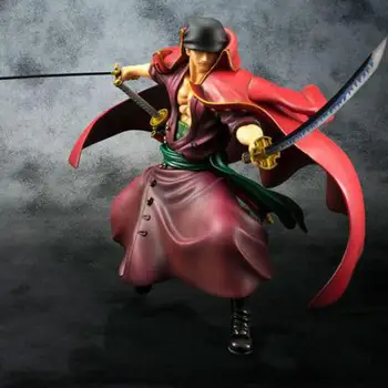 

21cm One Piece Red Clothes Roronoa Zoro Swords Static Action Figure Anime Decoration High Quality Pvc Figurines Colection Toys