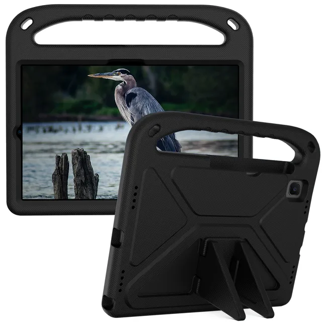 Kids Safe EVA Tablet Case For Samsung Galaxy Tab A7 Lite 8.7 2021 SM-T220 T225 Galaxy Tab A7 10.4 SM-T500 Shoulder Strap Cover Black