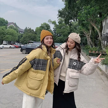 

Fashion Cotton Women Parkas Thicken Loose Soild Colors Korean Style Winter Warm Clothes Coat Wadded Jacket Harajuku Overcoat