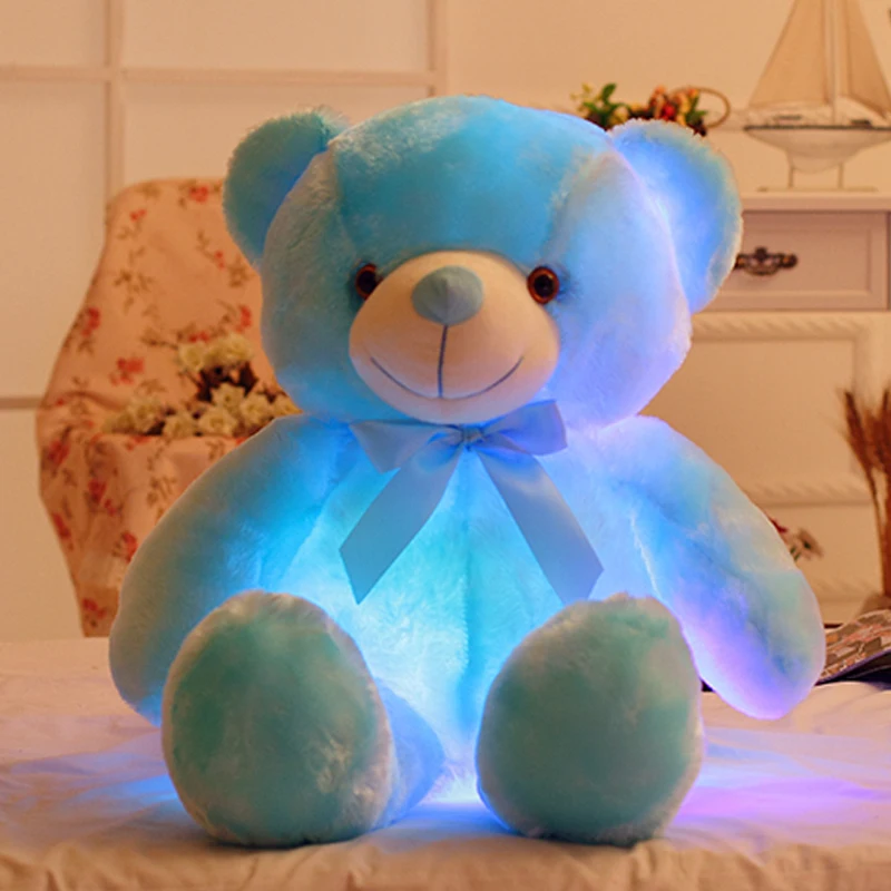Stuffed Soft Kids Teddy Bear Light Up Glowing Gifts Led Plush Toy Colorful 