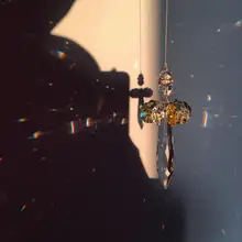 63 мм K9 хрустальные призмы радужные хрустальные солнцезащитные очки полый Ангел висячий кулон Призма окна украшения