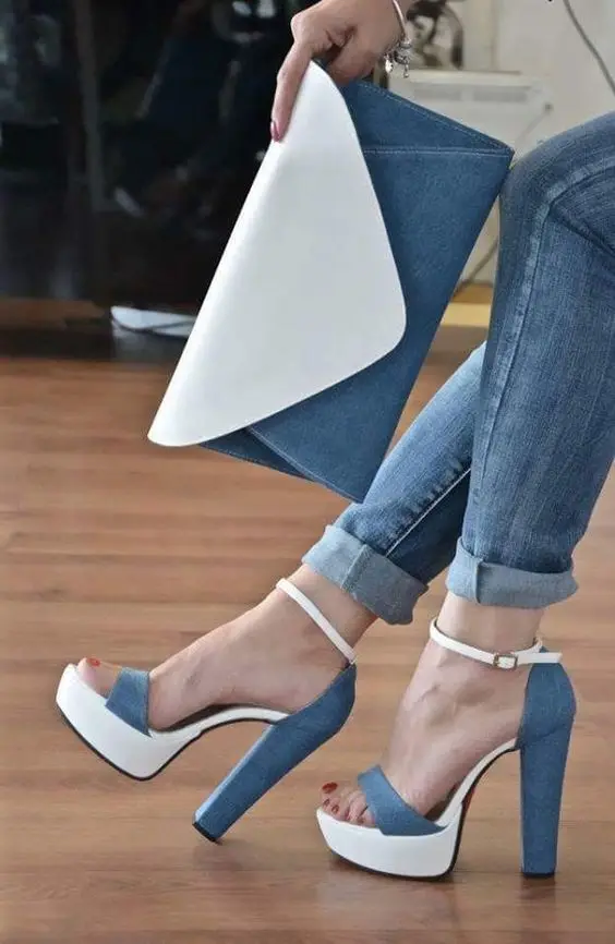 

Moraima Snc Super High Platform Thick Heels Woman Sandal Summer Sexy Open Toe Ankle Strap Shoes Cutouts Gladiator Sandal