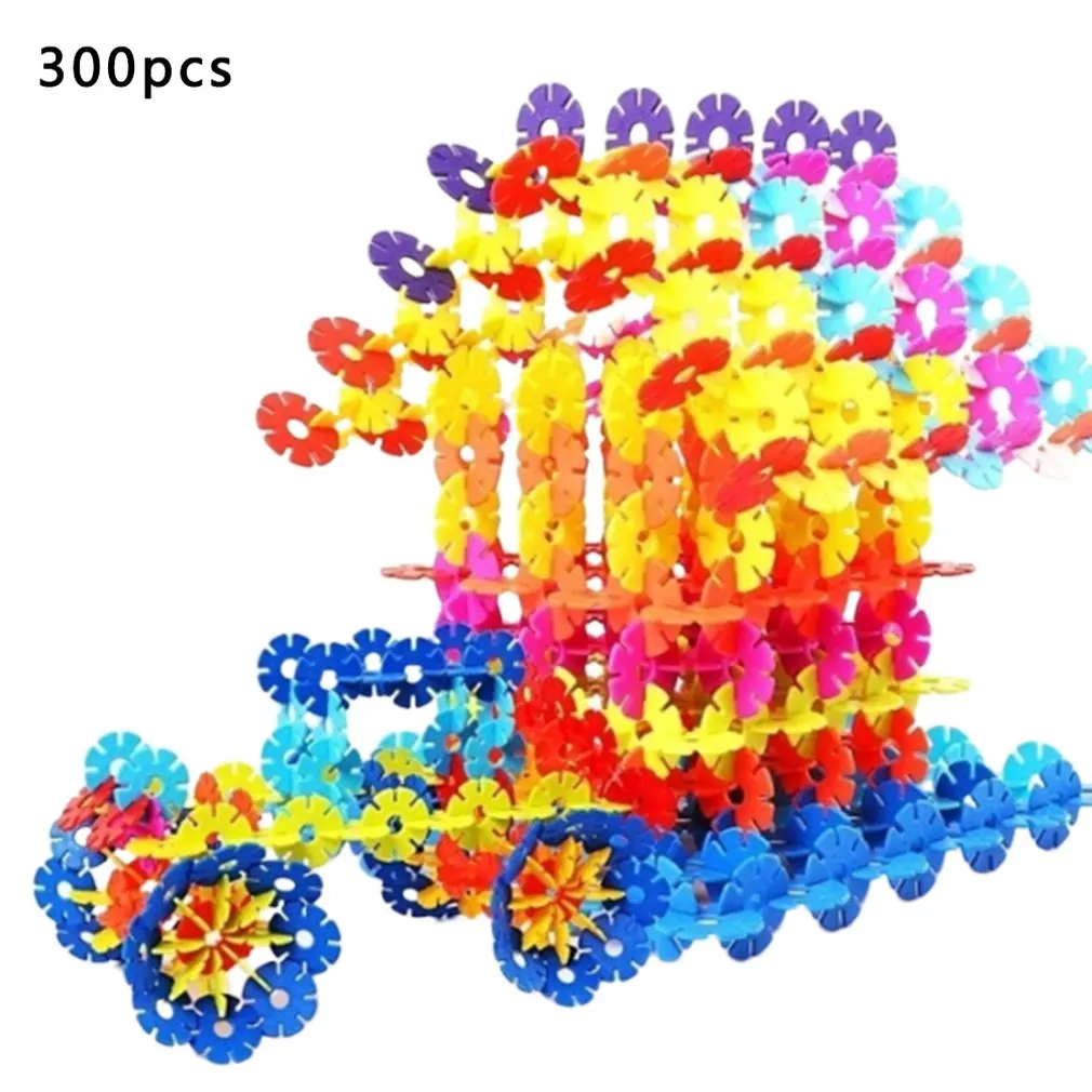 100 шт./300 шт. пластиковая Снежинка соединительные блоки Строительные и строительные игрушки детские 3D головоломки детские игрушки для детского сада