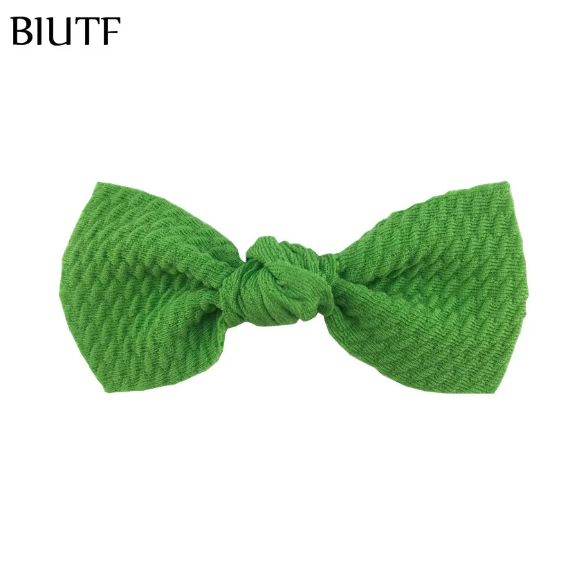 15-lime 100 шт./лот, Шикарные аксессуары для волос, 3,2 дюймов, Seersucker, вафельный бант для волос с/без зажима, 20 цветов HDJ158 - Цвет: 15-lime