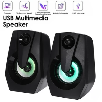 

New Arrival 2pcs USB Multimedia Gaming Speakers Surround Sound System for Desktop PC Computer