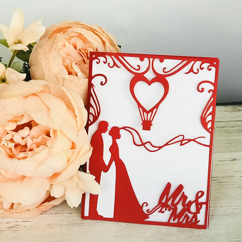 Just Married Metal Cutting Die,Heart,Wedding,Marriage,Stencil,Crafts,Card Making