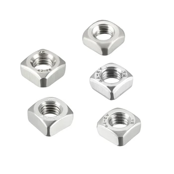 

uxcell 6-50Pcs Square Nuts M4 M5 M6 M8 M10 M12 Stainless Steel Metric Coarse Thread Assortment Kit female threaded inside