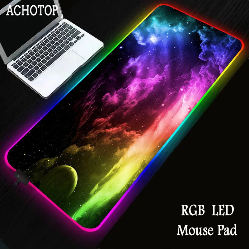 

Star Space RGB Gaming Mouse Pad Large Computer Mouse Pad Gamer Anime Mousepad Backlight Mause Pad Keyboard Desk Mat