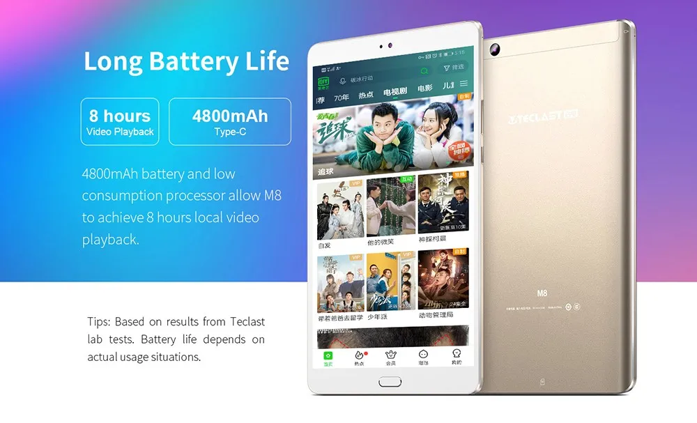 Teclast M8 8,4 ''2560*1600 сенсорный экран планшетный ПК Android 7,1 Allwinner A63 четырехъядерный 3 ГБ+ 32 ГБ 2МП камера Поддержка gps тип-c микрофон