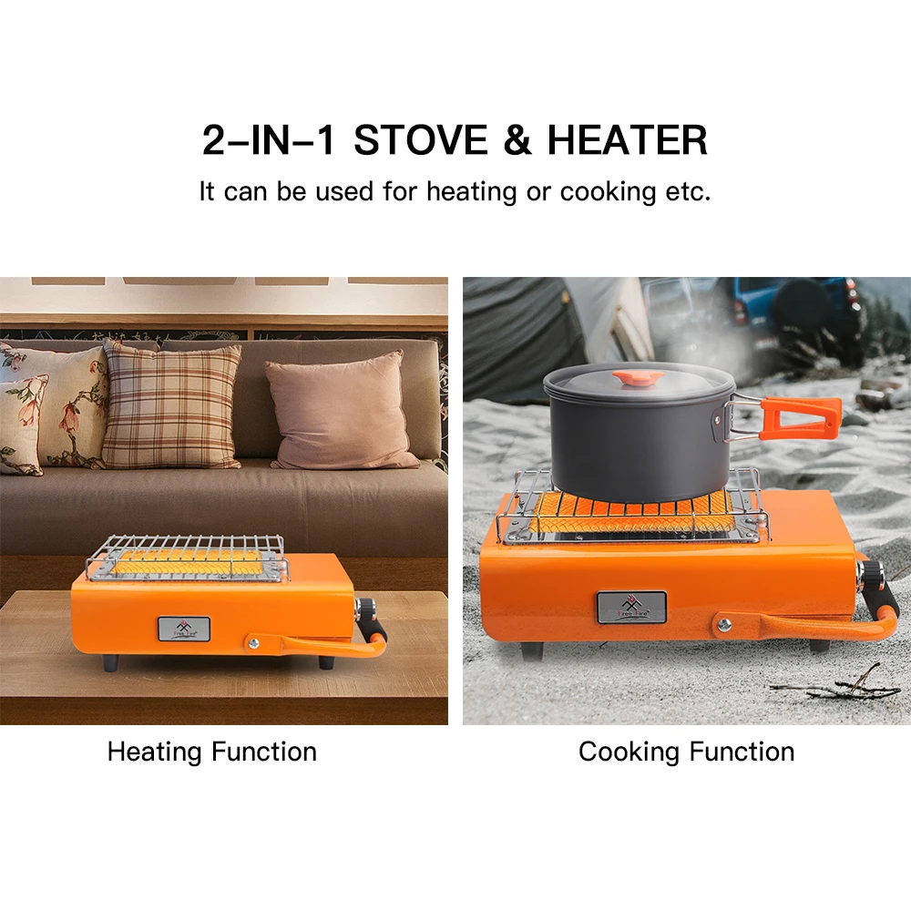 2-In-1 3000W Gas Stove Heater Portable Heating Cooker Multifunctional Gas  Heating Warmer For Indoor