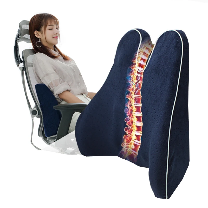 

Orthopedic Pillow Back Pillow Chair Cushion Memory Foam Backrest Waist Pad Large Size Lower Low back pain Lumbar Support comfort