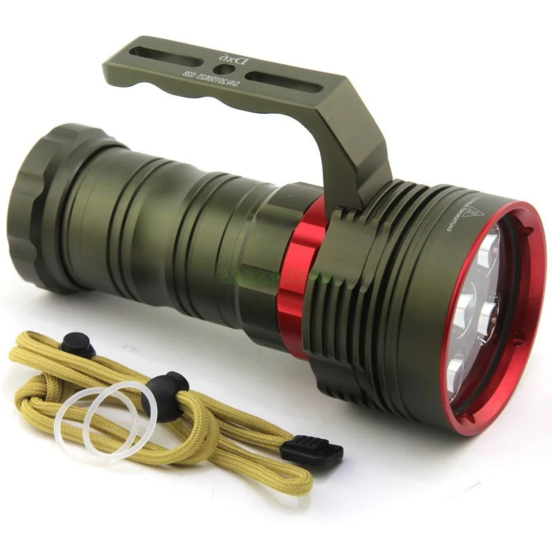 

DX6 Super Bright 10000 Lumems Underwater 200m Diving Flashlight 6x XM-L2 LED Diving Torch Light Lamp Lantern by 4x 18650 Battery